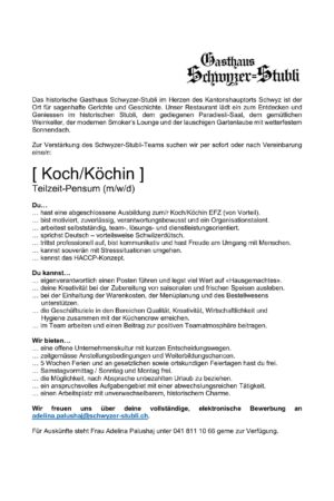 Stelleninserat Koch